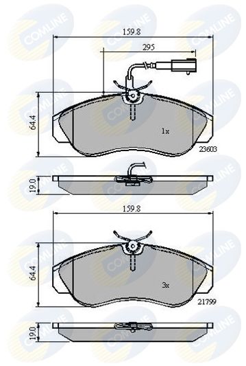 Zestaw klocków hamulcowych, hamulce tarczowe COMLINE CBP11032