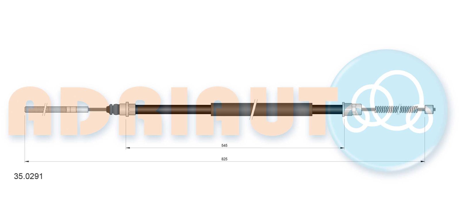 Cablu, frana de parcare ADRIAUTO 35.0291