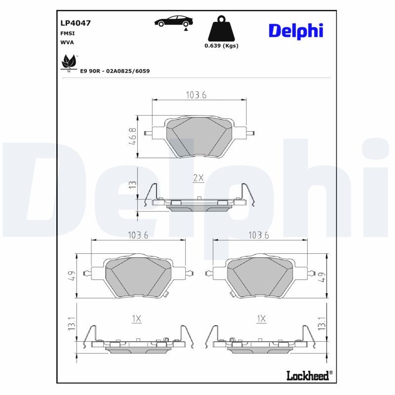 set placute frana,frana disc DELPHI LP4047