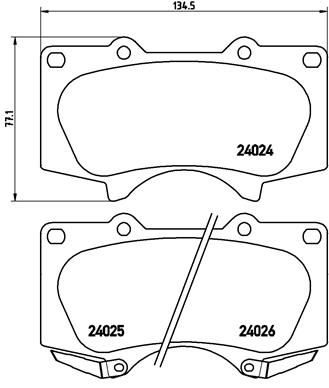 Zestaw klocków hamulcowych, hamulce tarczowe BREMBO P 83 102X