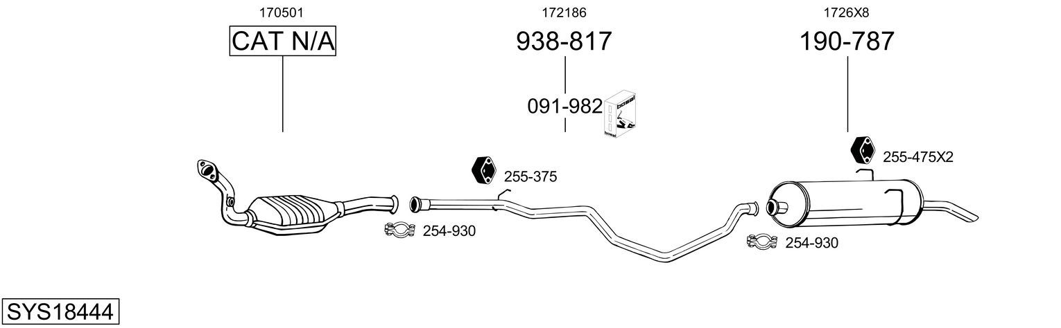 Układ wydechowy BOSAL SYS18444