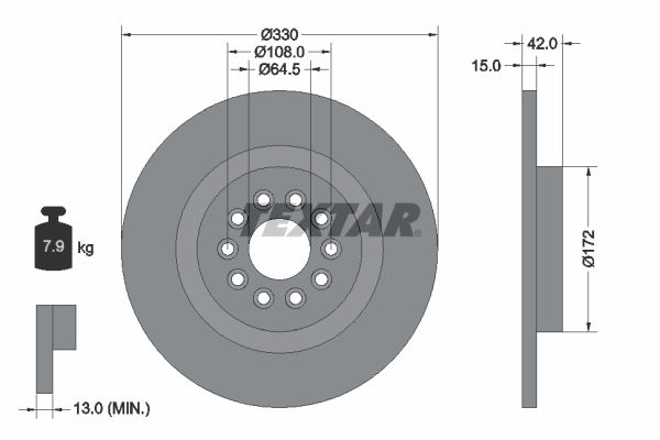 Disc frana TEXTAR 92221403