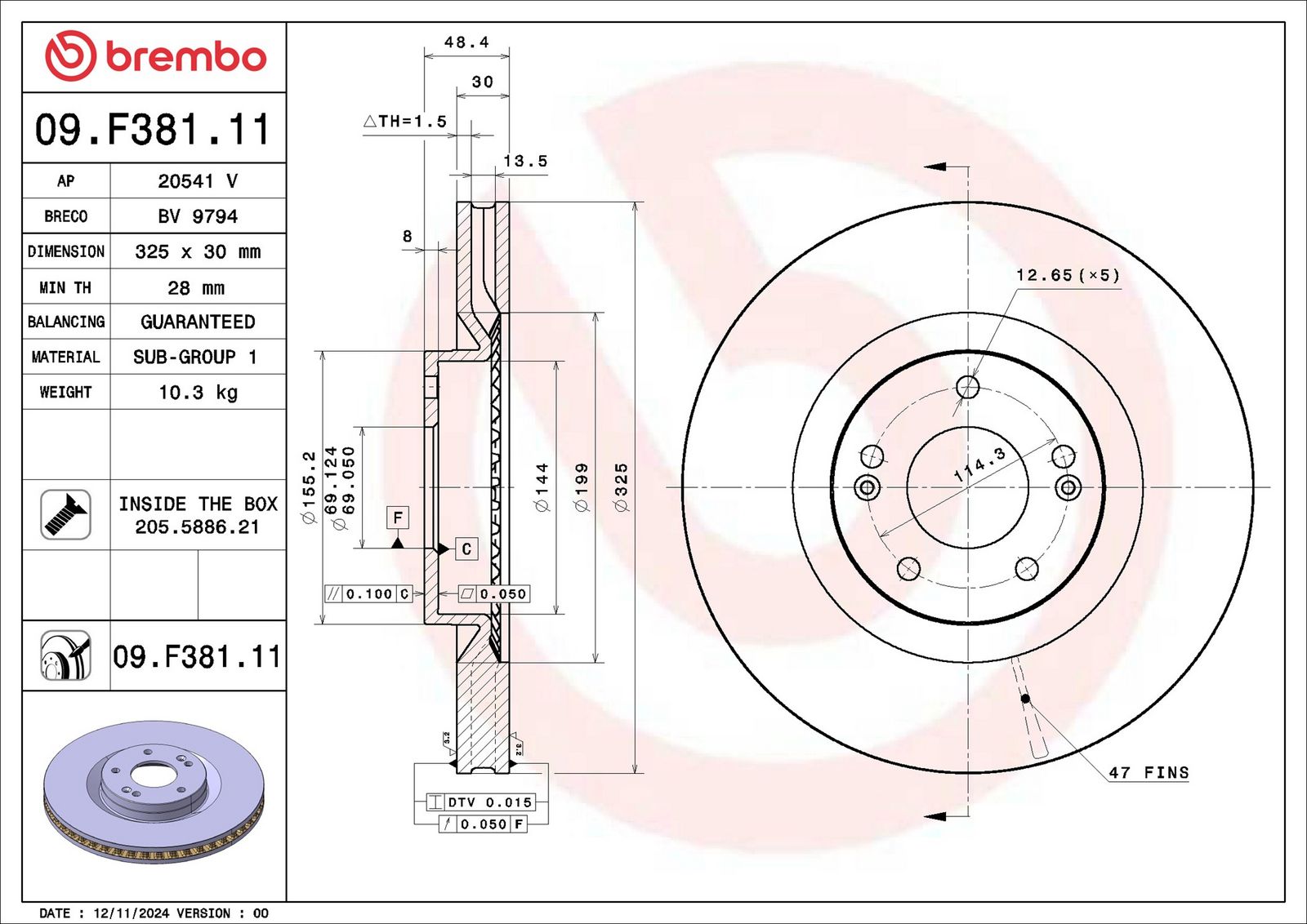Tarcza hamulcowa AP 20541V