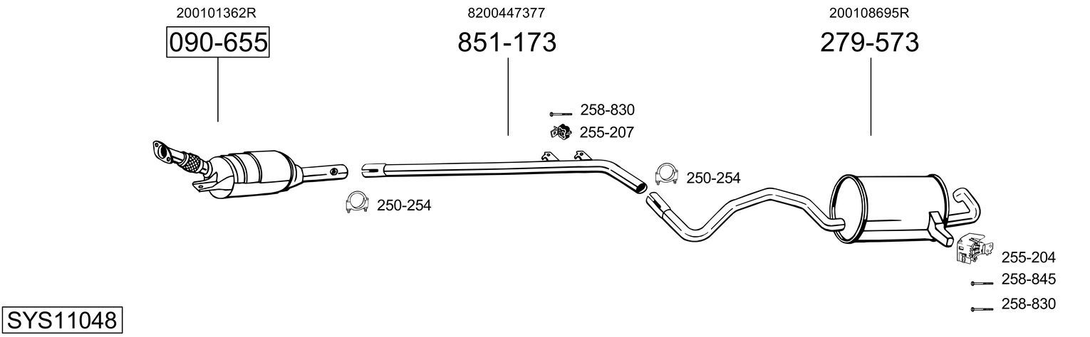 Układ wydechowy BOSAL SYS11048