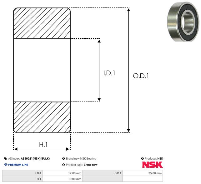 Levně Ložisko AS-PL ABE9021(NSK)(BULK)