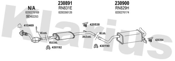Układ wydechowy KLARIUS 721039E