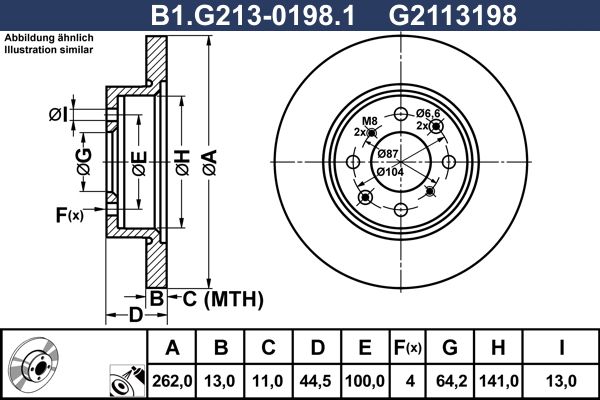 Tarcza hamulcowa GALFER B1.G213-0198.1