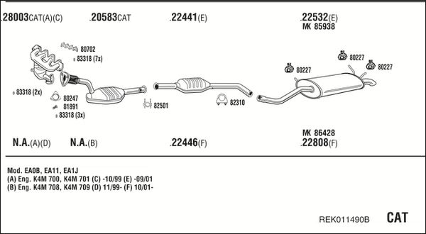 Układ wydechowy WALKER REK011490B