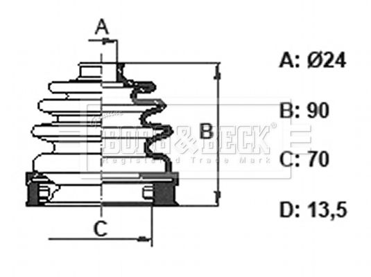 Zestaw osłon, wał napędowy BORG & BECK BCB6401
