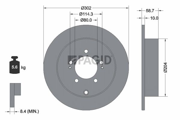 Tarcza hamulcowa PAGID 54670NC