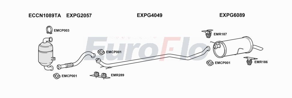 Układ wydechowy EUROFLO PG30716D3008A00