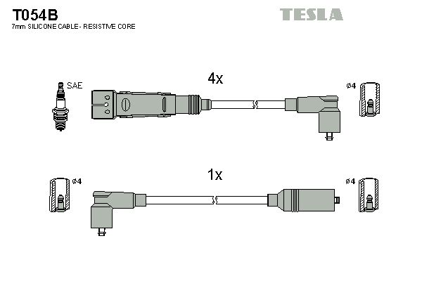 Sada kabelů pro zapalování TESLA T054B