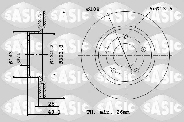 Tarcza hamulcowa SASIC 6100032