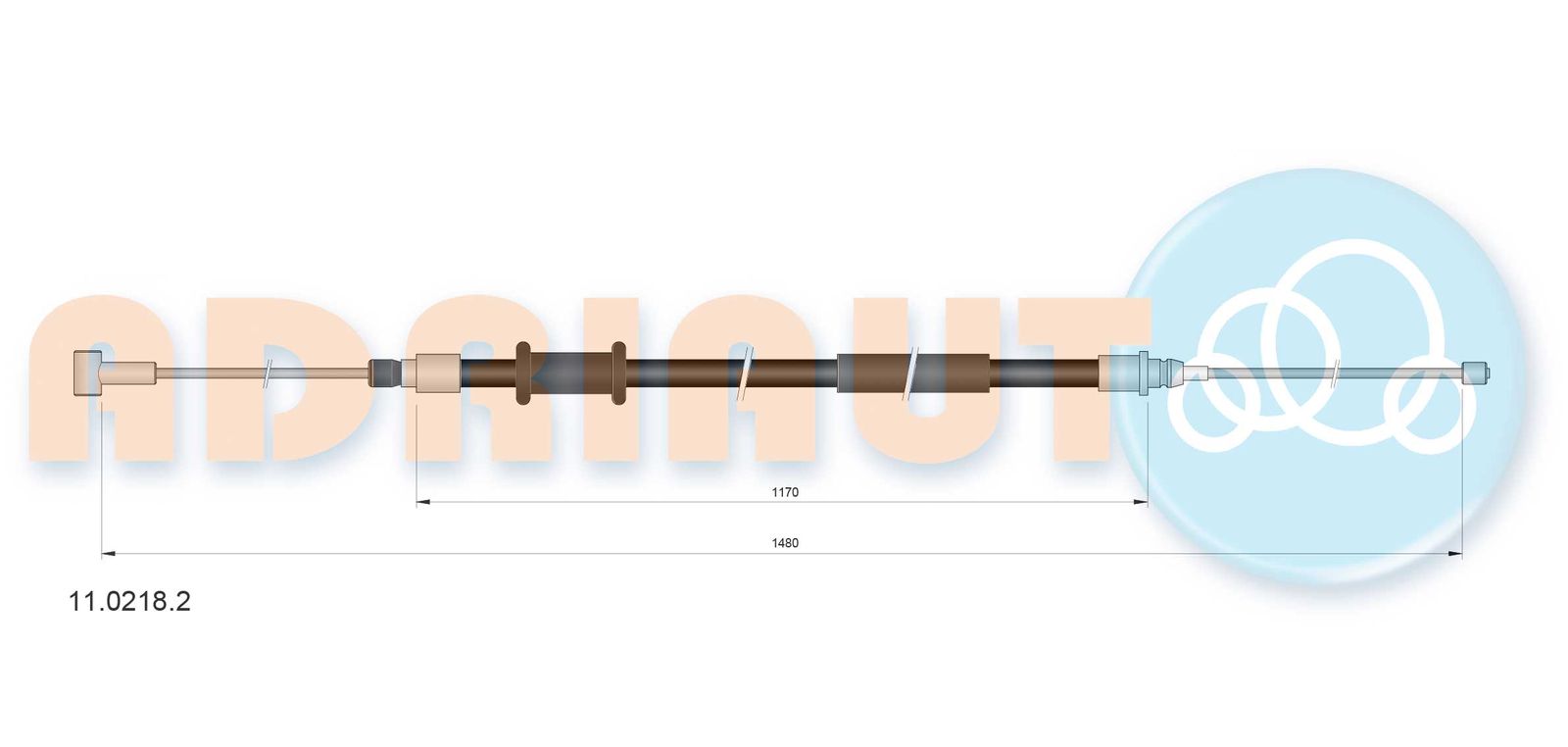 Cablu, frana de parcare ADRIAUTO 11.0218.2