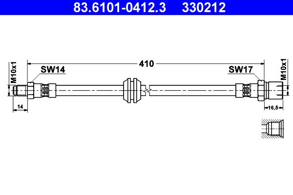 Brzdová hadice ATE 83.6101-0412.3