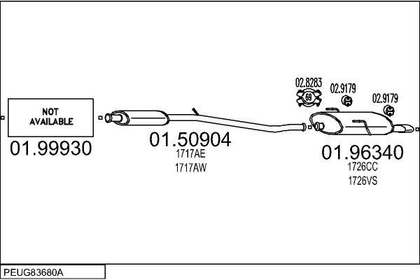 Układ wydechowy MTS PEUG83680A014399
