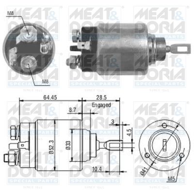Włącznik elektromagnetyczny, rozrusznik MEAT & DORIA 46071