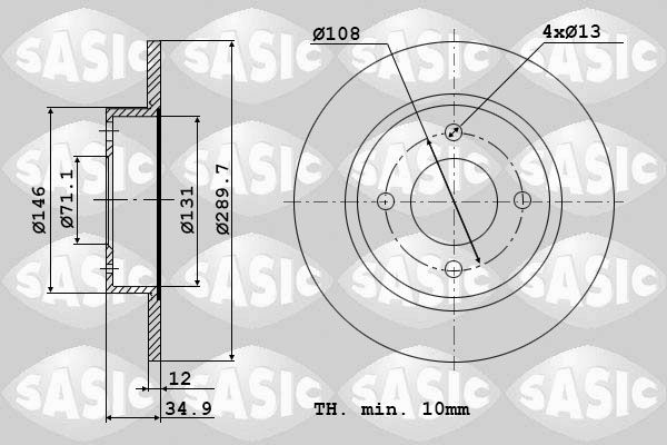 Tarcza hamulcowa SASIC 6100029