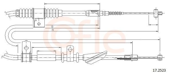 Cablu, frana de parcare COFLE 17.2523