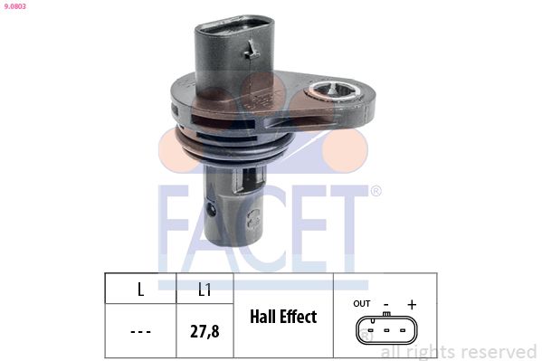 Czujnik, pozycja wałka rozrządu FACET 9.0803