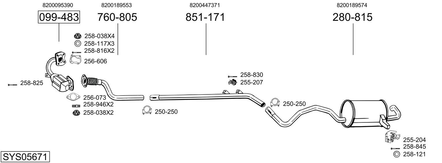 Układ wydechowy BOSAL SYS05671