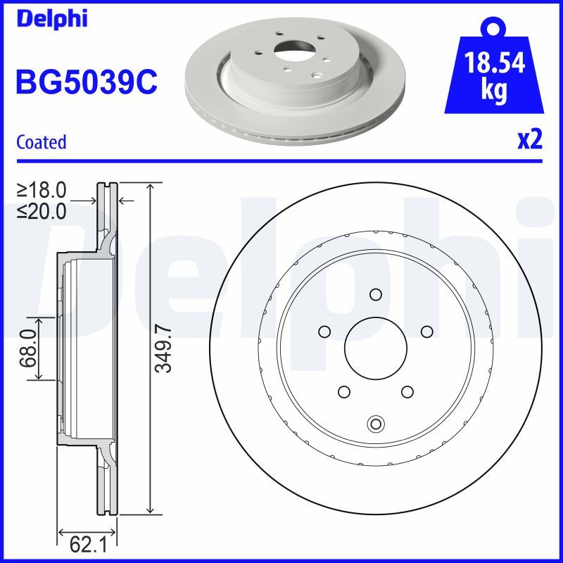 Brzdový kotouč DELPHI BG5039C