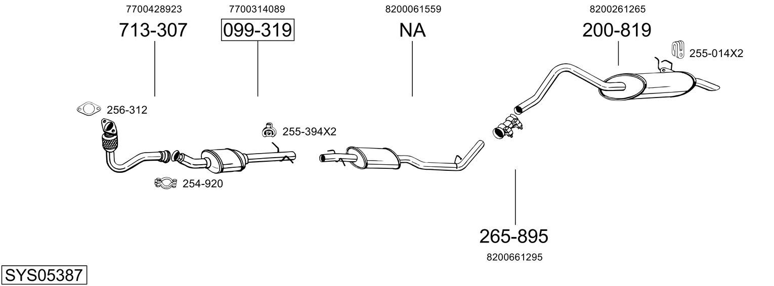 Układ wydechowy BOSAL SYS05387
