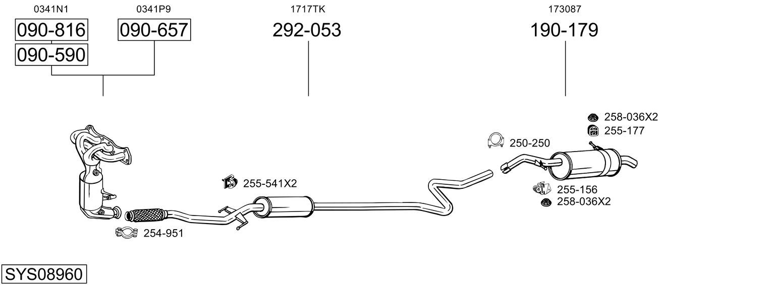 Układ wydechowy BOSAL SYS08960