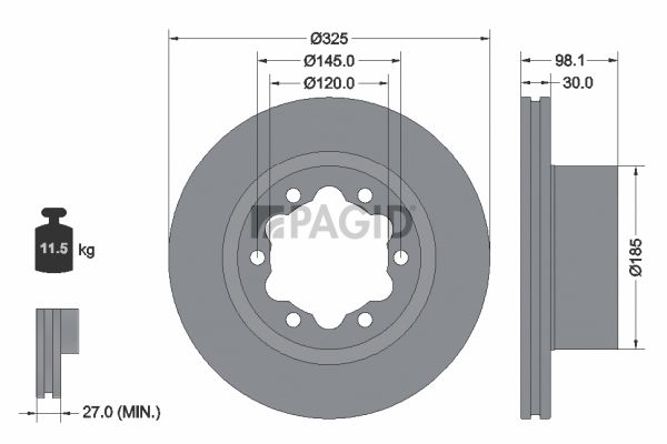 Tarcza hamulcowa PAGID 56058NC