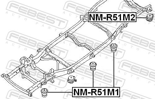 Levně Zavěšení, tělo nápravy FEBEST NM-R51M1