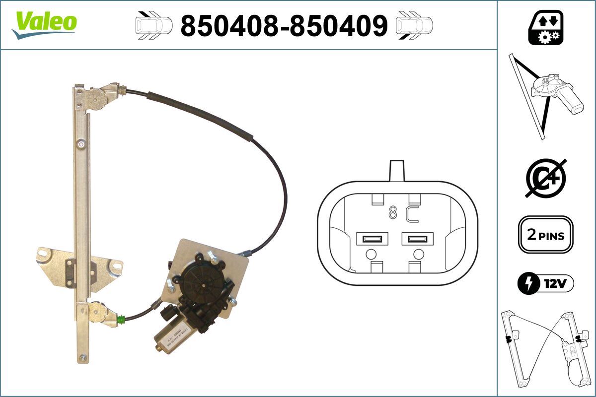 Mecanism actionare geam VALEO 850408