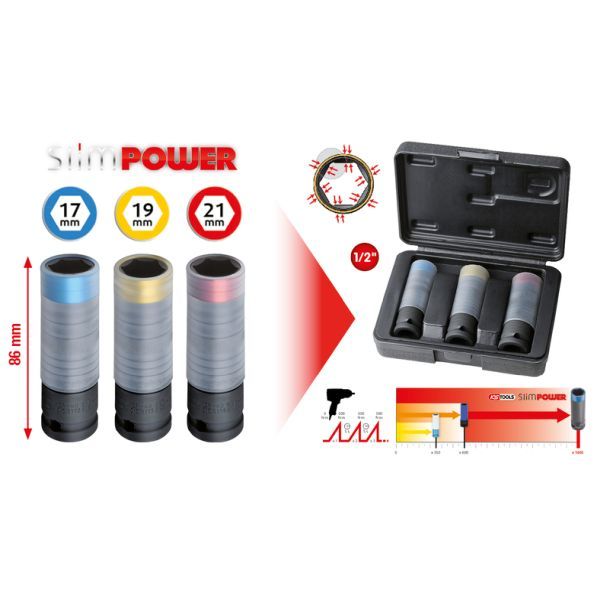 Set capete chei tubulare impact KS TOOLS 515.0990