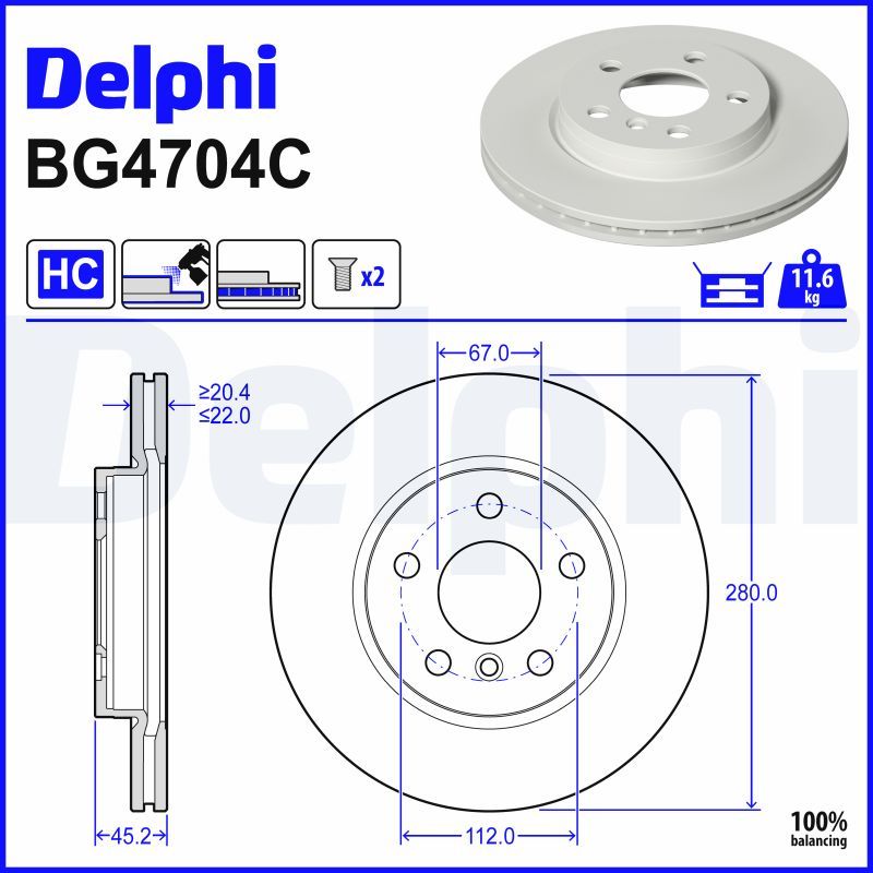Disc frana DELPHI BG4704C