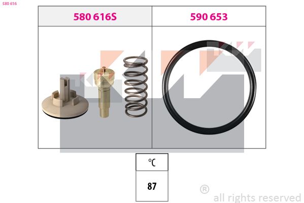 Termostat, chladivo KW 580 616