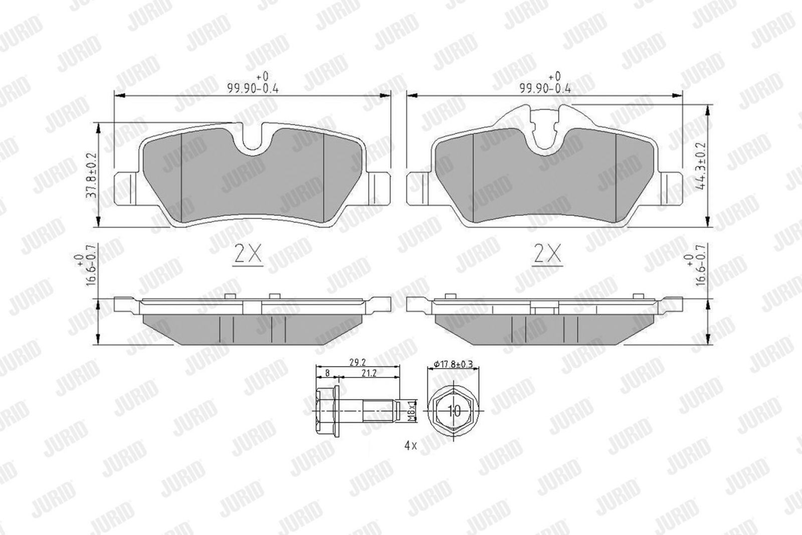 Комплект тормозных колодок, дисковый тормоз