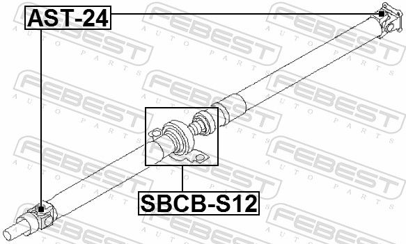 Ložisko, stredné ložisko kĺbového hriadeľa FEBEST SBCB-S12 — Q-parts ...