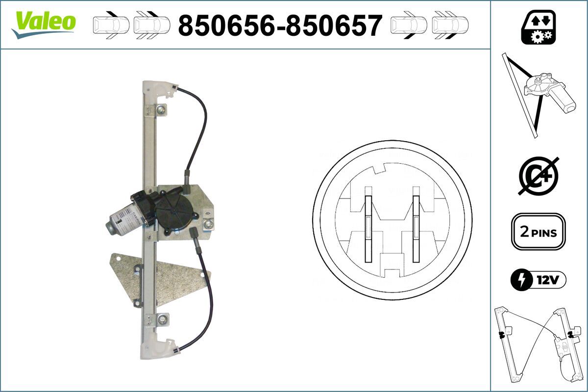 Mecanism actionare geam VALEO 850656