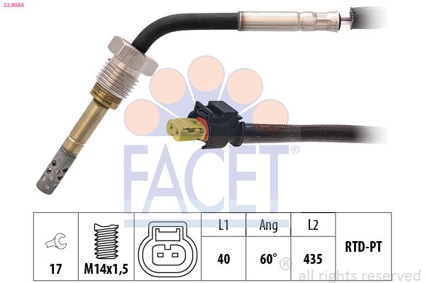 czujnik, temperatura spalin FACET 22.0084