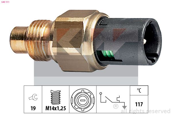 Włącznik temperaturowy, kontrolka płynu chłodzącego KW 540 111