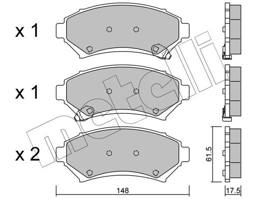 Zestaw klocków hamulcowych, hamulce tarczowe METELLI 22-0696-0