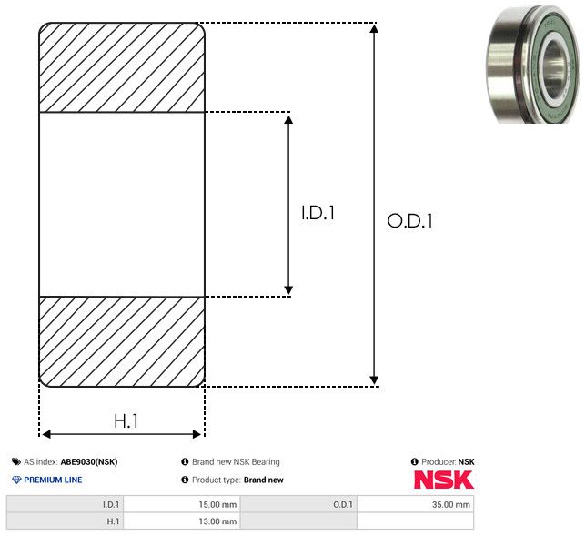 Levně Ložisko AS-PL ABE9030(NSK)
