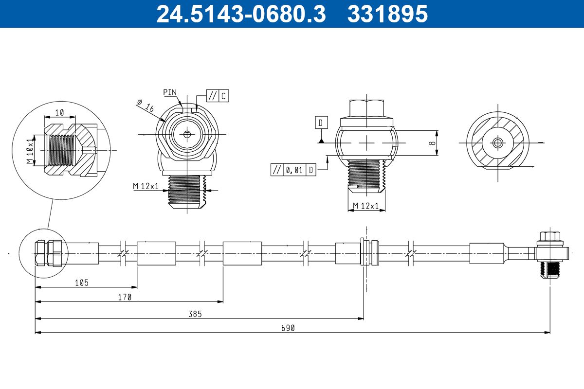 Furtun frana ATE 24.5143-0680.3