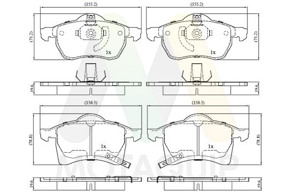set placute frana,frana disc MOTAQUIP LVXL286