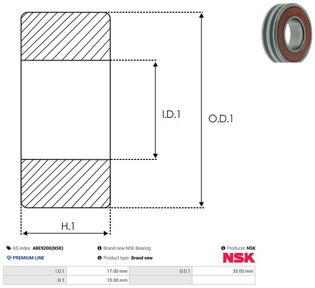Levně Ložisko AS-PL ABE9200(NSK)