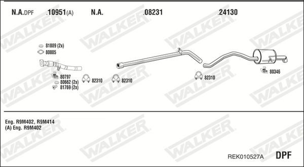 Układ wydechowy WALKER REK010527A