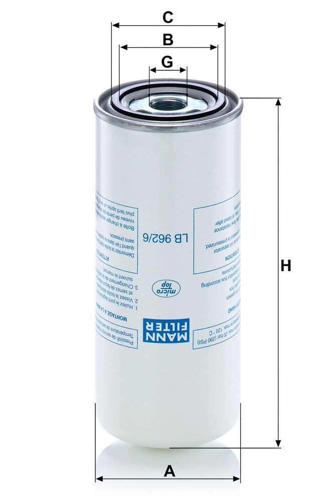 Levně Filtr, technika stlačeného vzduchu MANN-FILTER LB 962/6