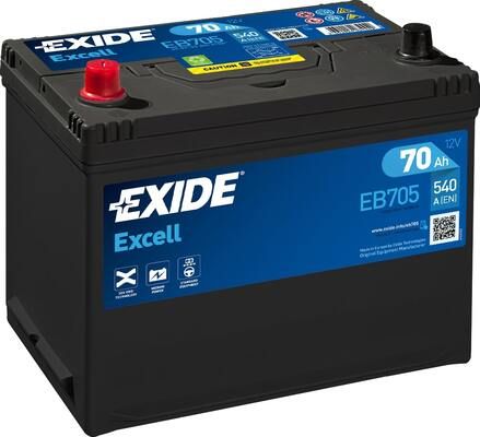 Autobaterie Exide Excell 12V, 70Ah, 540A, EB705