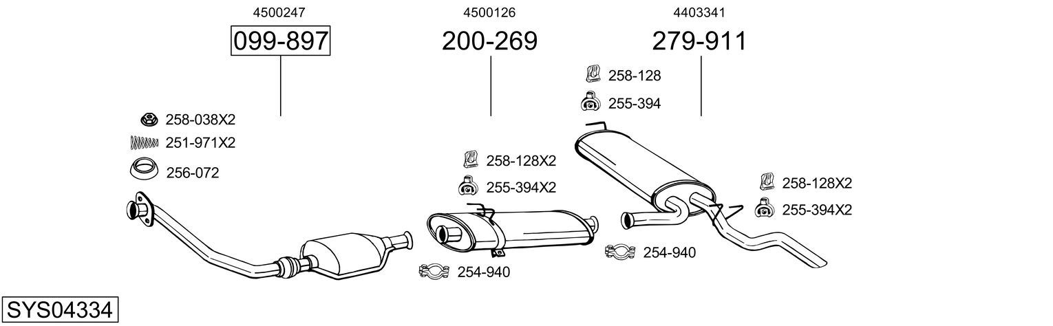 Układ wydechowy BOSAL SYS04334