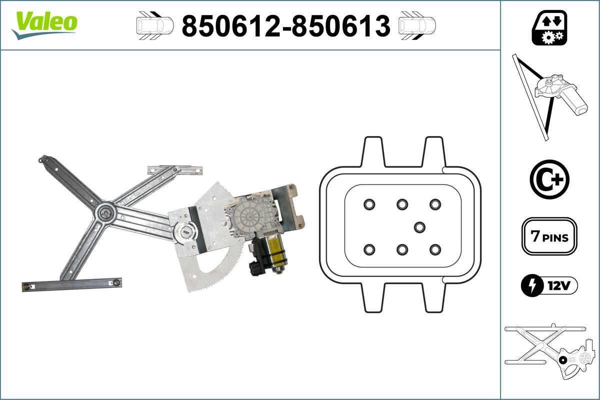 Mecanism actionare geam VALEO 850612