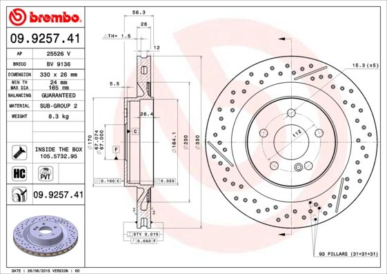 Tarcza hamulcowa AP 25526 V